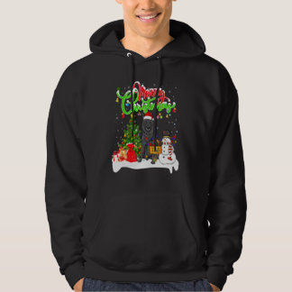 Xmas Lighting Matching Santa Belgian Sheepdog Dog Hoodie