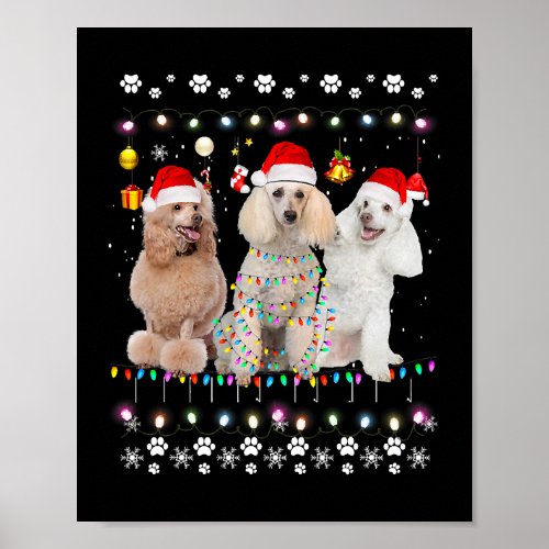 Xmas Lighting Matching Ugly Poodle Dog Christmas 8 Poster