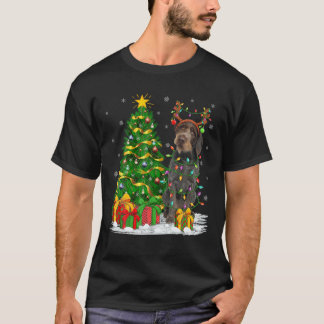 Xmas Lighting Reindeer German Wirehaired Pointer C T-Shirt