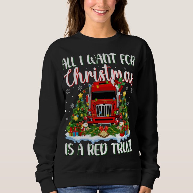 Xmas Lighting Santa All I Want For Christmas Is A  Sweatshirt (Front)