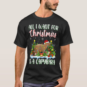 Xmas Lighting Santa All I Want For Christmas Is A T-Shirt