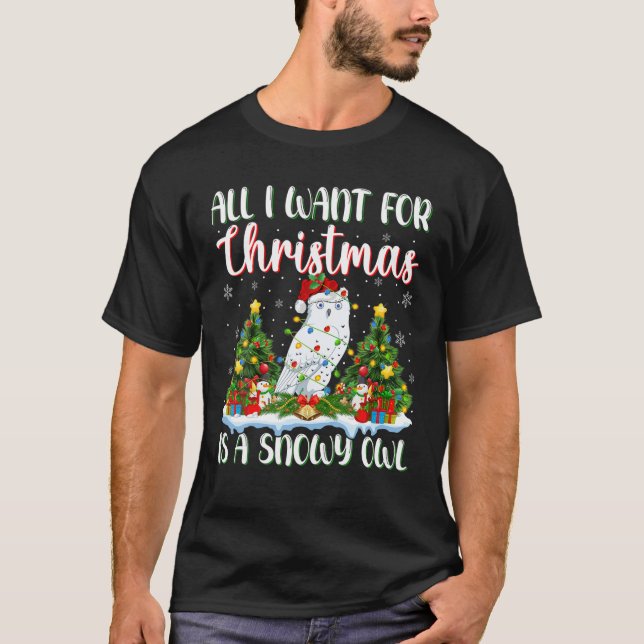 Xmas Lighting Santa All I Want For Christmas Is A T-Shirt (Front)