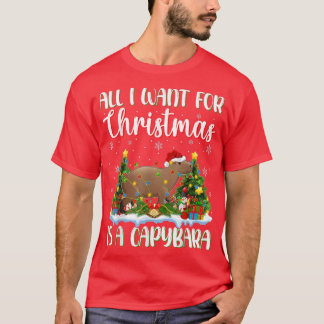 Xmas Lighting Santa All I Want For Christmas Is A T-Shirt
