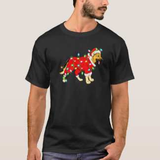 Xmas Lighting Santa German Shepherd Christmas T-Shirt