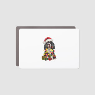 Xmas Lighting Santa Hat Alaskan Malamute Dog Chris Car Magnet