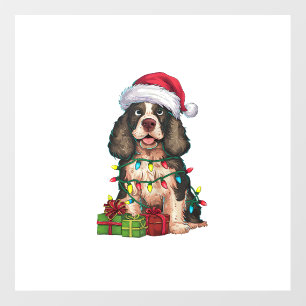 Xmas Lighting Santa Hat Alaskan Malamute Dog Chris Wall Decal