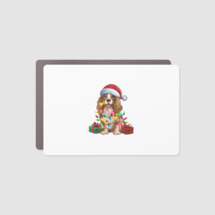 Xmas Lighting Santa Hat American Water Spaniel Dog Car Magnet
