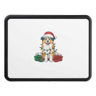 Xmas Lighting Santa Hat Australian Shepherd Dog Ch Hitch Cover