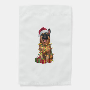 Xmas Lighting Santa Hat Belgian Tervuren Dog Chris Garden Flag