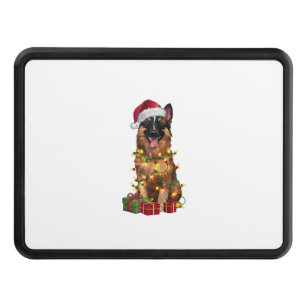 Xmas Lighting Santa Hat Belgian Tervuren Dog Chris Hitch Cover