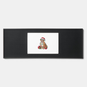 Xmas Lighting Santa Hat Boerboel Dog Christmas Bar Mat