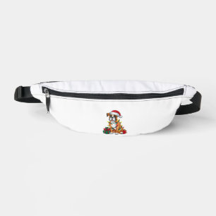Xmas Lighting Santa Hat Boxer Dog Christmas  Fanny Pack