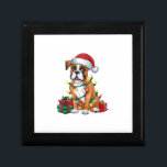 Xmas Lighting Santa Hat Boxer Dog Christmas Gift Box<br><div class="desc">Xmas Lighting Santa Hat Boxer Dog Christmas</div>