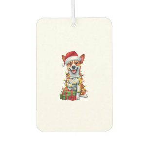 Xmas Lighting Santa Hat Canaan Dog Christmas _1 Air Freshener