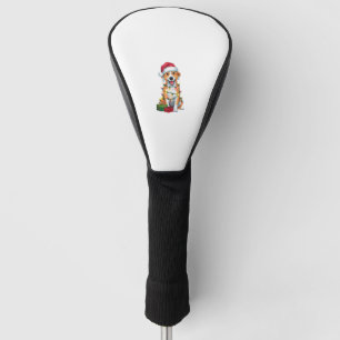 Xmas Lighting Santa Hat Canaan Dog Christmas Golf Head Cover