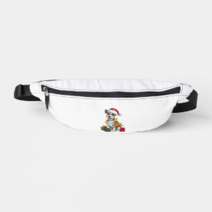 Xmas Lighting Santa Hat Cardigan Welsh Corgi Dog C Fanny Pack