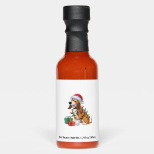 Xmas Lighting Santa Hat Coonhound Dog Christmas Hot Sauces