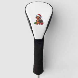 Xmas Lighting Santa Hat Dachshund Dog Christmas  Golf Head Cover