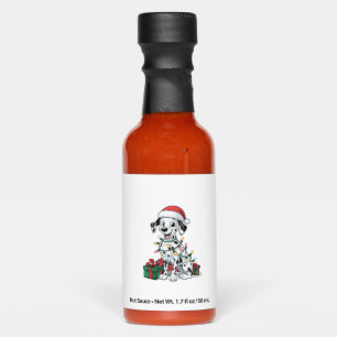 Xmas Lighting Santa Hat Dalmatian Dog Christmas Hot Sauces