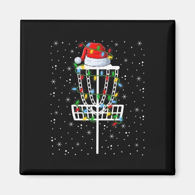 Xmas Lighting Santa Hat Disc Golf Christmas  Magnet (Front)