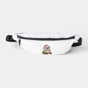 Xmas Lighting Santa Hat English Bulldog Christmas  Fanny Pack