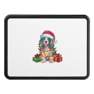 Xmas Lighting Santa Hat English Coonhound Dog Chri Hitch Cover