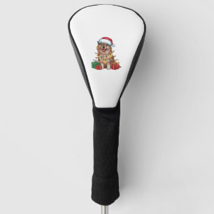 Xmas Lighting Santa Hat Finnish Lapphund Dog Chris Golf Head Cover