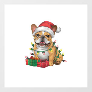 Xmas Lighting Santa Hat French Bulldog Christmas _ Floor Decals
