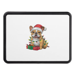 Xmas Lighting Santa Hat French Bulldog Christmas _ Hitch Cover