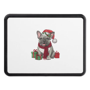 Xmas Lighting Santa Hat French Bulldog Christmas _ Hitch Cover
