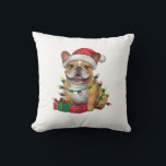 Xmas Lighting Santa Hat French Bulldog Christmas _ Throw Pillow<br><div class="desc">Xmas Lighting Santa Hat French Bulldog Christmas _1</div>