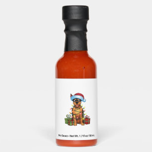 Xmas Lighting Santa Hat German Pinscher Dog Christ Hot Sauces