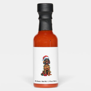 Xmas Lighting Santa Hat Gordon Setter Dog Christma Hot Sauces