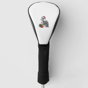 Xmas Lighting Santa Hat Greyhound Dog Christmas Golf Head Cover