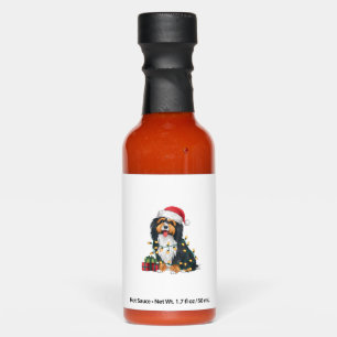 Xmas Lighting Santa Hat Havanese Dog Christmas Hot Sauces
