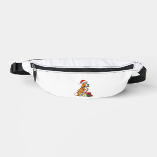 Xmas Lighting Santa Hat Ibizan Hound Dog Christmas Fanny Pack