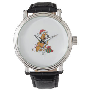 Xmas Lighting Santa Hat Ibizan Hound Dog Christmas Watch