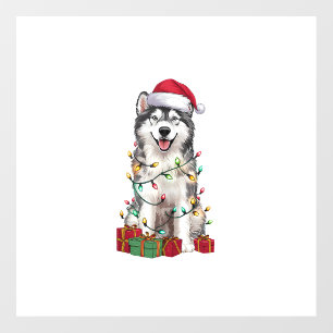 Xmas Lighting Santa Hat Irish Water Spaniel Dog Ch Wall Decal