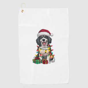Xmas Lighting Santa Hat Kuvasz Dog Christmas  Golf Towel