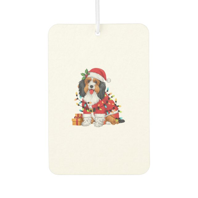 Xmas Lighting Santa Havanese Dog Christmas  Air Freshener (Front)