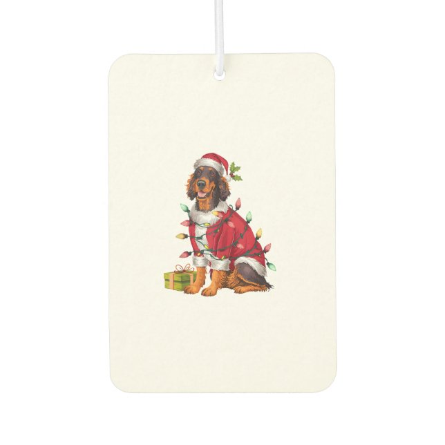 Xmas Lighting Santa Irish Setter Dog Christmas  Air Freshener (Front)