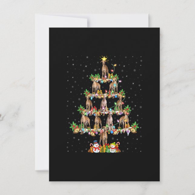 Xmas Lighting Santa Italian Greyhound Dog Christma Invitation (Front)