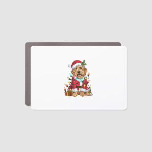 Xmas Lighting Santa Labradoodle Dog Christmas Car Magnet