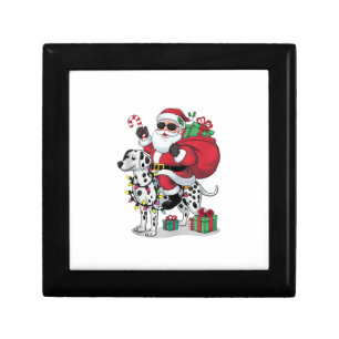 Xmas Lighting Santa Riding Dalmatian Dog Christmas Gift Box