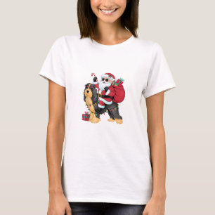 Xmas Lighting Santa Riding Havanese Dog Christmas  T-Shirt