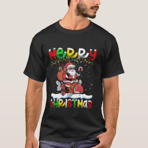 Xmas Lighting Santa Riding Koi Fish Merry Christma T-Shirt