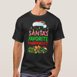 Xmas Lighting Santa S Favorite Pharmacist Christma T-Shirt