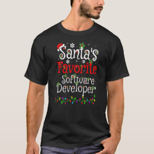 Xmas Lighting Santa S Favorite Software Developer T-Shirt