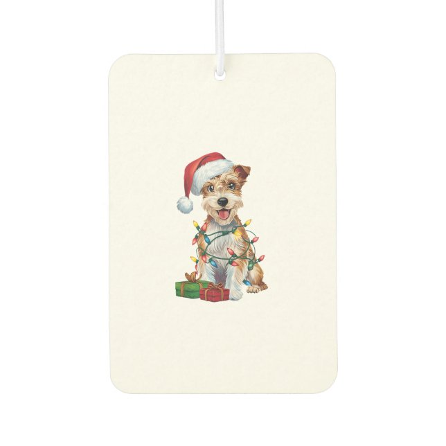 Xmas Lighting Santa Silky Terrier Dog Christmas _1 Air Freshener (Front)
