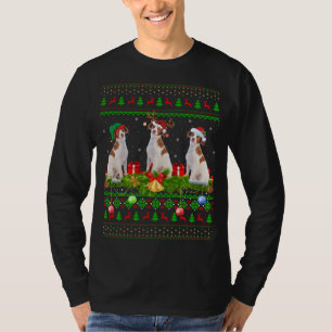 Xmas Lighting Santa Ugly Brittany Spaniel Dog Chri T-Shirt